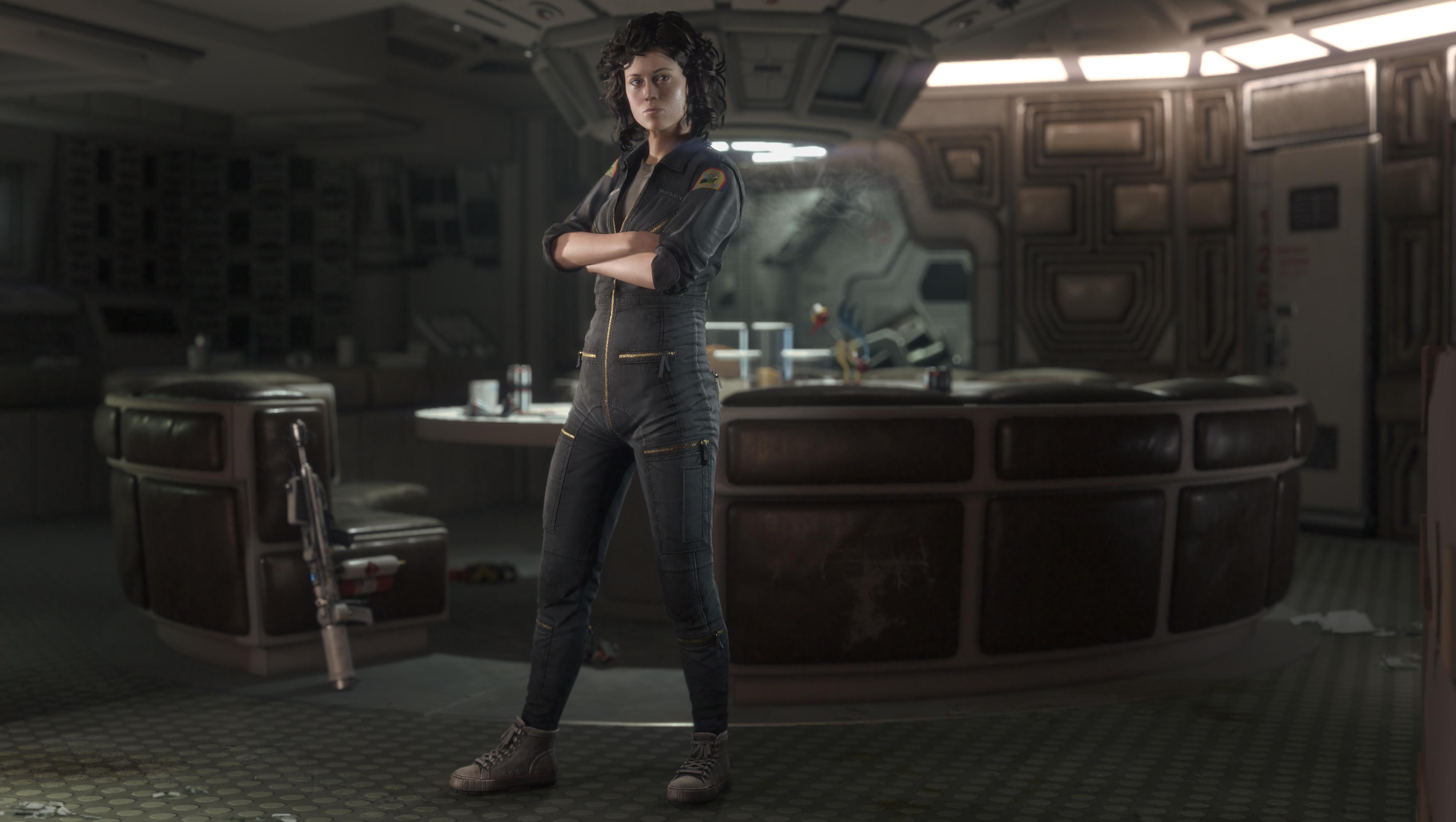 Ellen Ripley from the original Alien movie in the Alien Isolation DLC